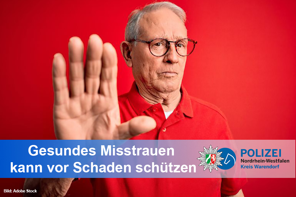 Mann hält Hand hoch und suggeriert "STOP"